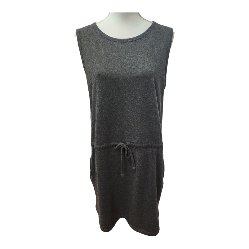 Jockey Women's Gray Sleeveless Cinch Waist Casual Dress, X-large